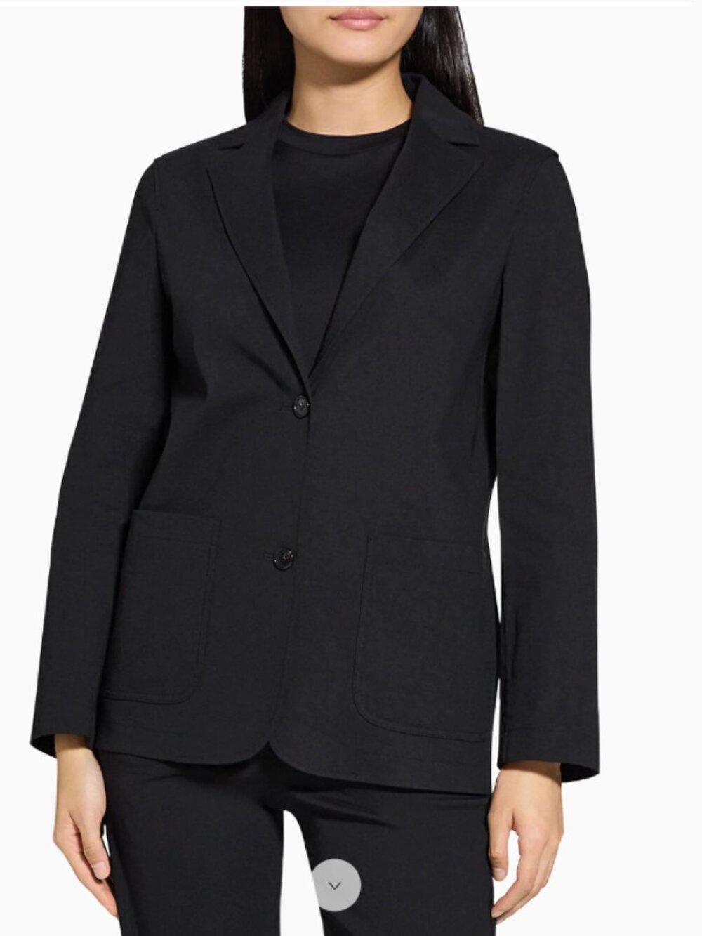 New Theory Relaxed Single-Breasted linen blend Jacket - Picture 4 of 9